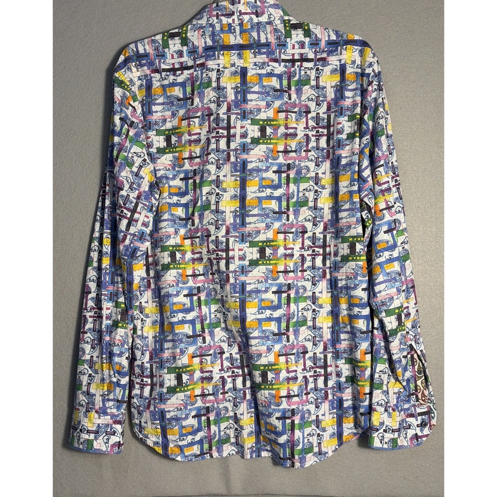 Robert Graham Shirt Mens L Paisley Print Long Sleeve Button Down Bright Colors - Picture 9 of 14